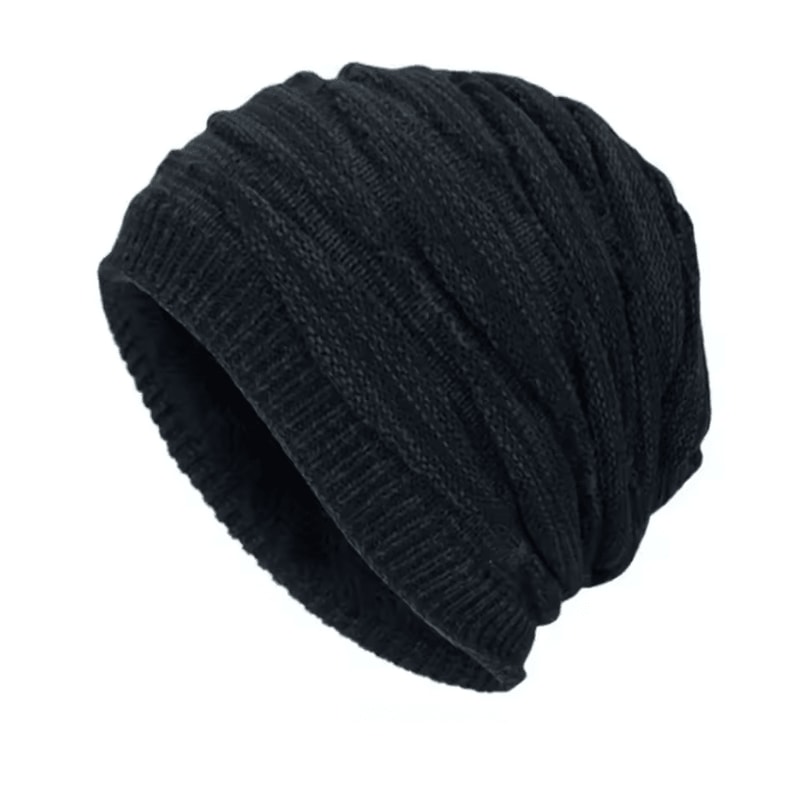 Winter Warm Knitted Woolen Skullies Beanie Hat Velvet Lined Diamond Pattern For Men 8