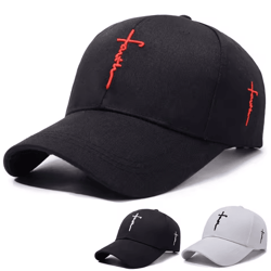 adjustable embroidery baseball cap english cross adjustable casual hat for men, women and youth