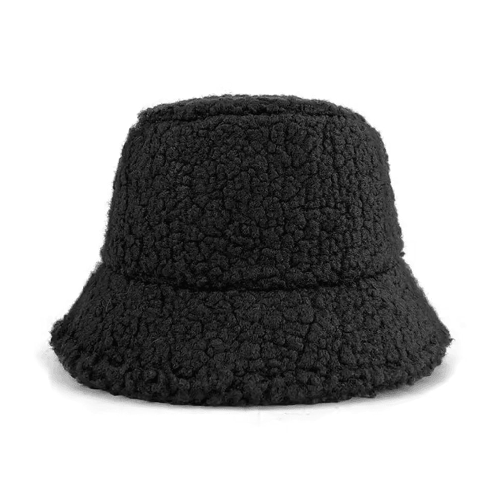 Unisex Graffiti Bucket Hat Warm Outdoor Lamb Wool Cap For Fishing And Winter 3