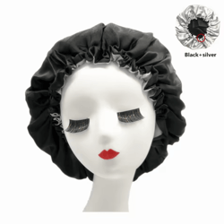 reversible satin bonnet hair cap double layer sleep night head cover for curly and styled hair