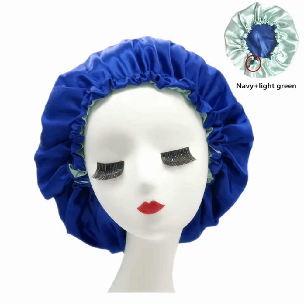 Reversible Satin Bonnet Hair Cap Double Layer Sleep Night Head Cover For Curly And Styled Hair 5