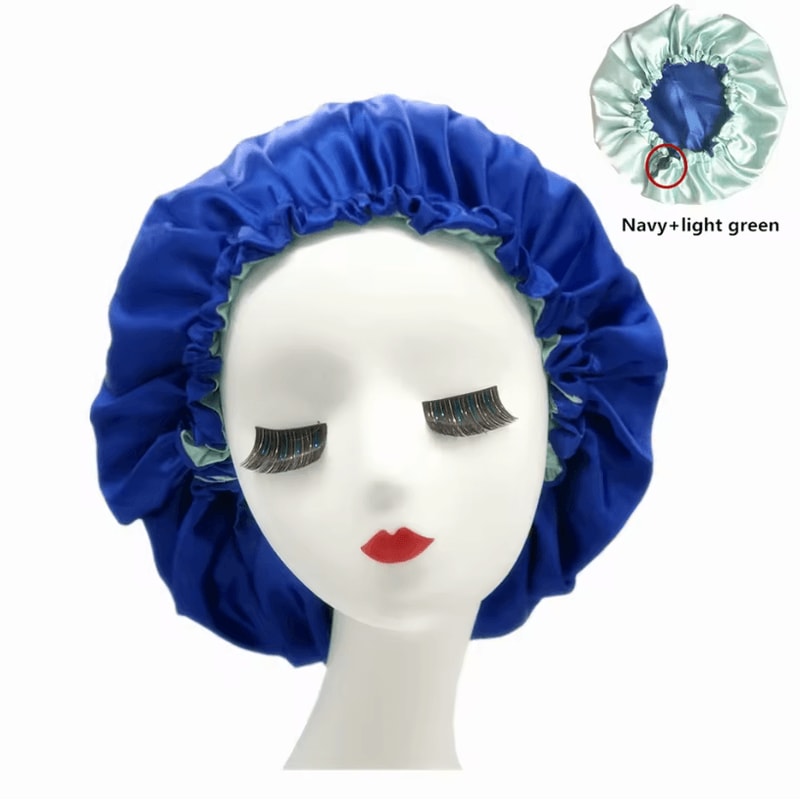 Reversible Satin Bonnet Hair Cap Double Layer Sleep Night Head Cover For Curly And Styled Hair 5