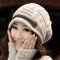 Warm Wool Knitted Hat Cute Curling Belt Hip Hop Winter Beanie With Ear Protection 0