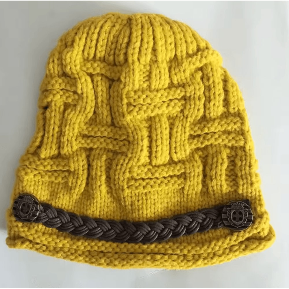 Warm Wool Knitted Hat Cute Curling Belt Hip Hop Winter Beanie With Ear Protection 1