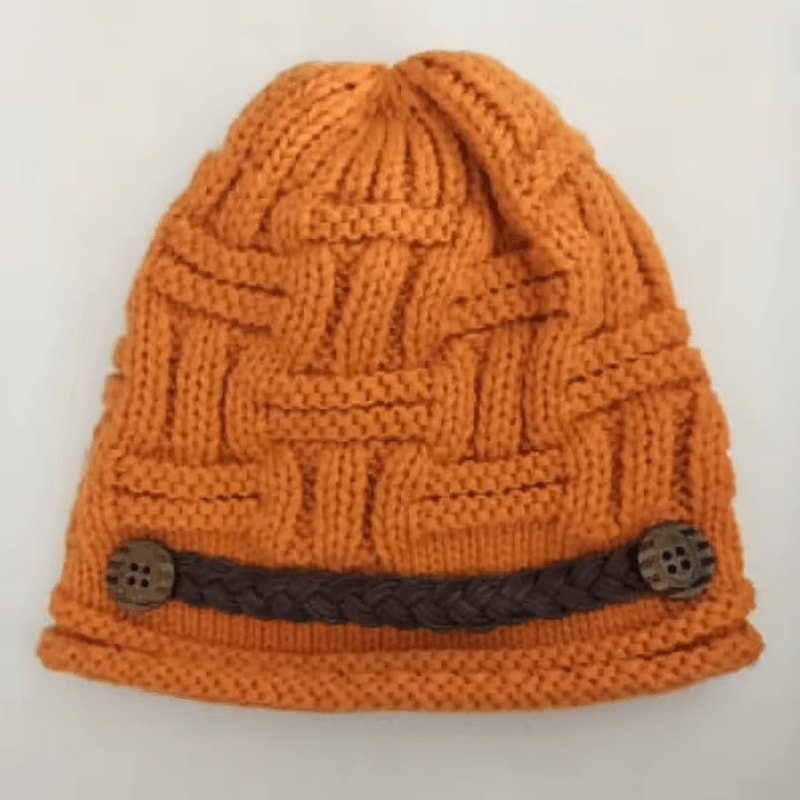 Warm Wool Knitted Hat Cute Curling Belt Hip Hop Winter Beanie With Ear Protection 6