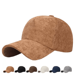 corduroy baseball cap adjustable unisex vintage hip hop outdoor hat for spring and autumn