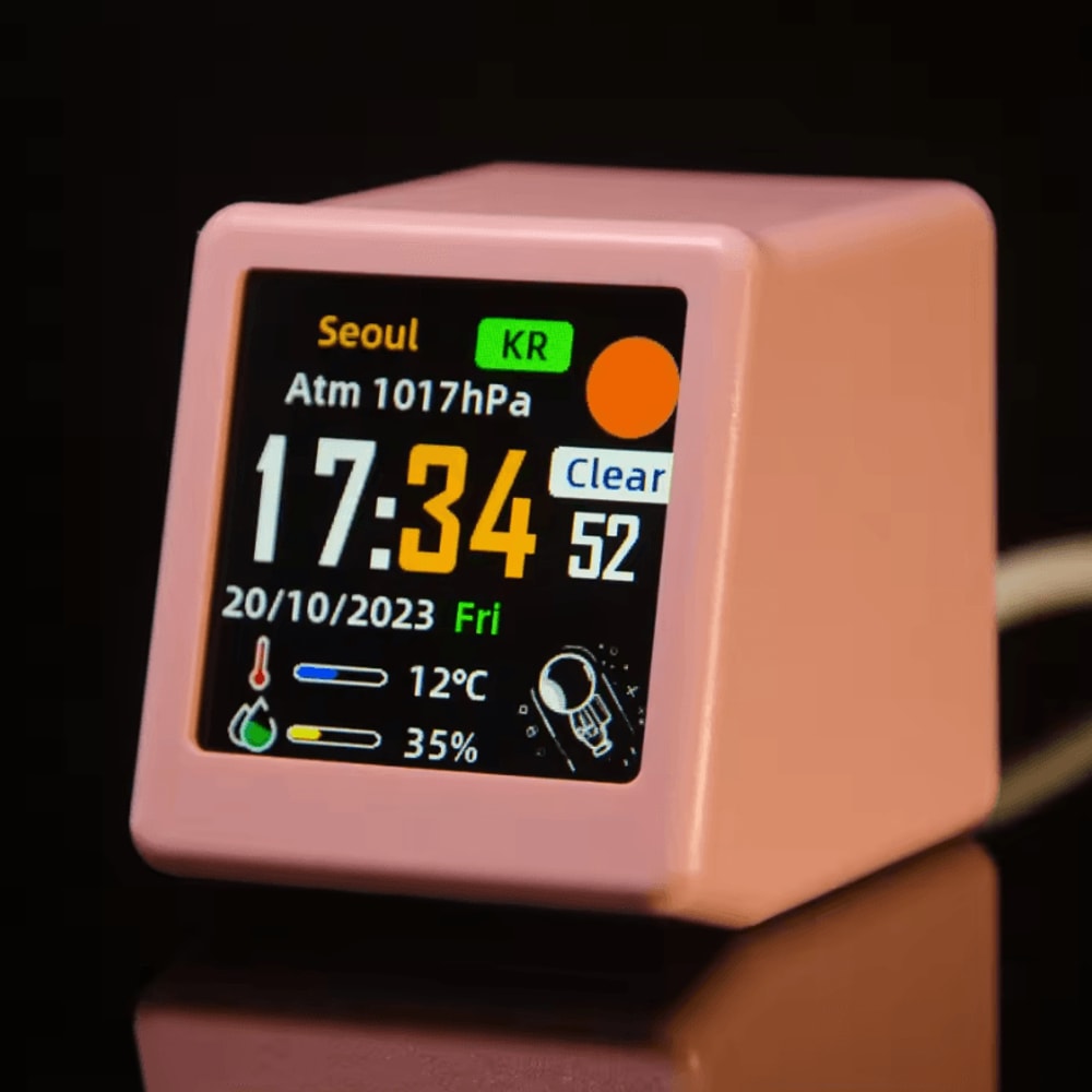 WiFi Weather Forecast Station Smart Desktop Clock With Digital Photo Album And GIF Animation 9