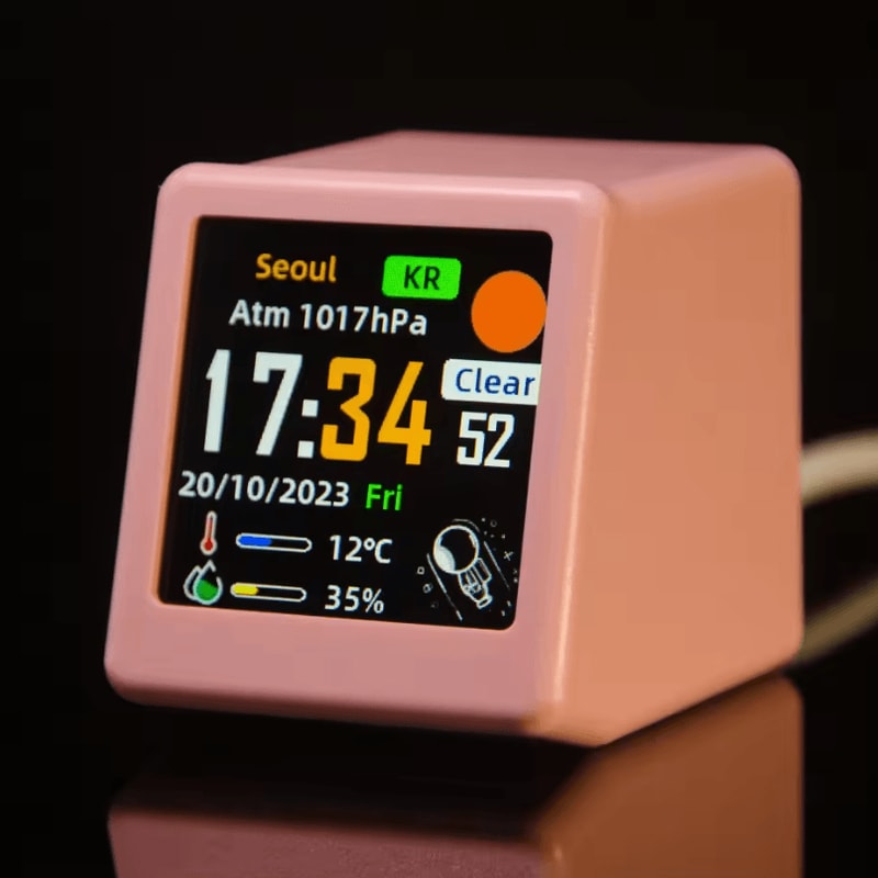 WiFi Weather Forecast Station Smart Desktop Clock With Digital Photo Album And GIF Animation 9