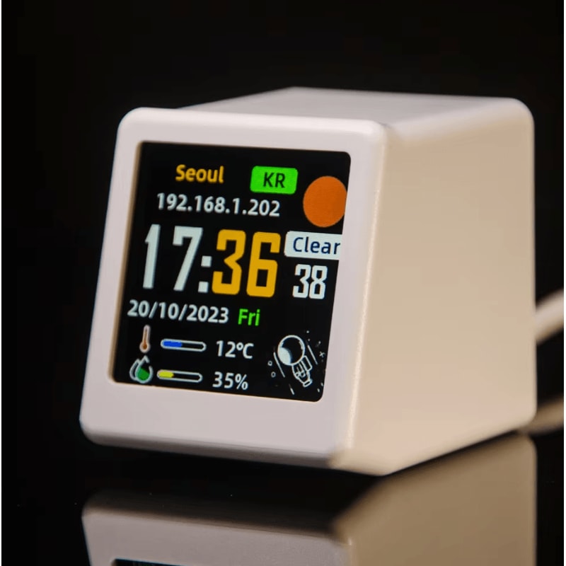 WiFi Weather Forecast Station Smart Desktop Clock With Digital Photo Album And GIF Animation 1