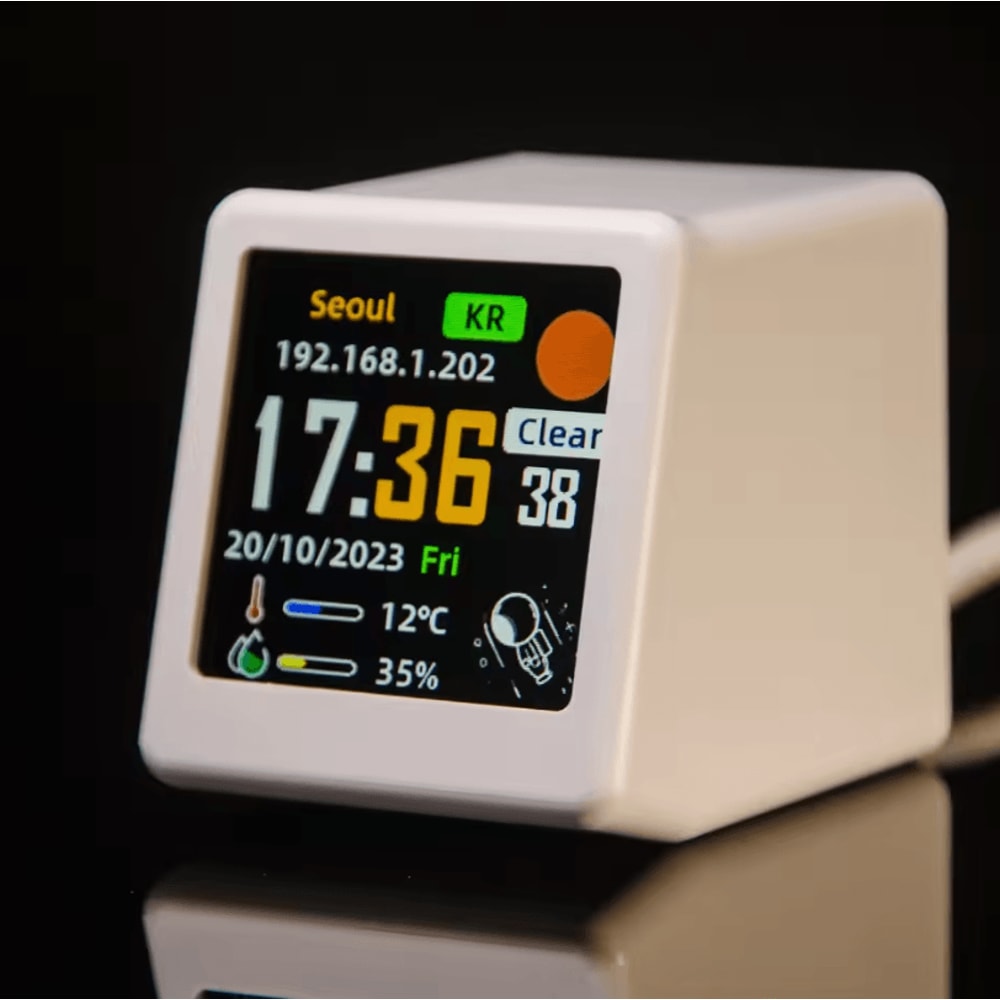 WiFi Weather Forecast Station Smart Desktop Clock With Digital Photo Album And GIF Animation 6