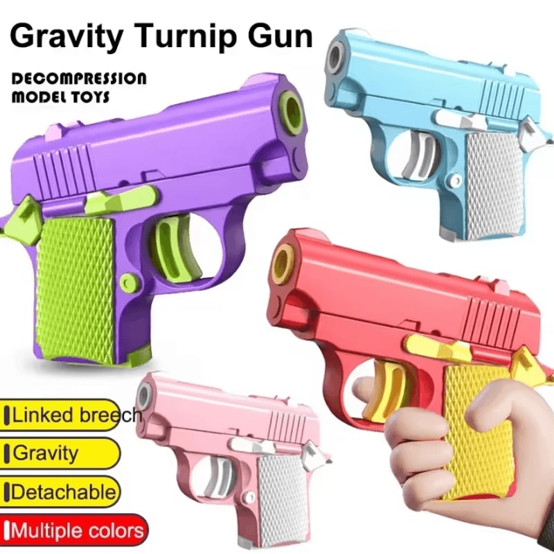 Mini 3D Gravity Printed Toy Pistol Model Fun StressRelief Gift For Kids And Adults 1