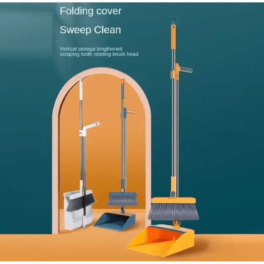 Household Broom And Dustpan Set With Foldable Dustpan And Individual Sweep Brush For Easy Home Clea 1