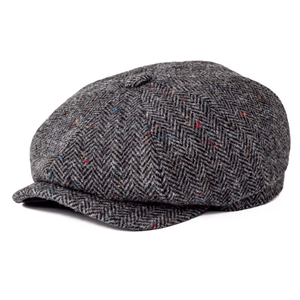 Wool Tweed Newsboy Cap Tweed Newsboy Cap British Gatsby Retro Driver Flat Cap For Men 12