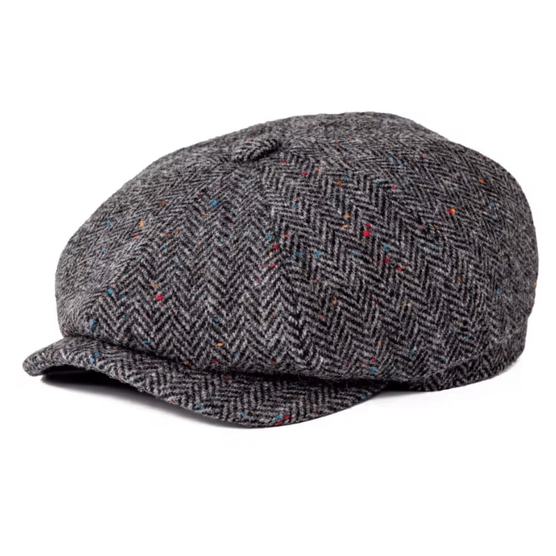 Wool Tweed Newsboy Cap Tweed Newsboy Cap British Gatsby Retro Driver Flat Cap For Men 12