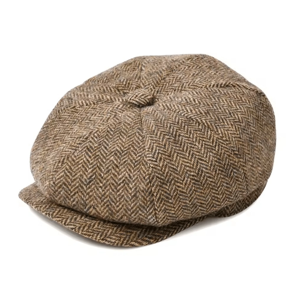 Wool Tweed Newsboy Cap Tweed Newsboy Cap British Gatsby Retro Driver Flat Cap For Men 7