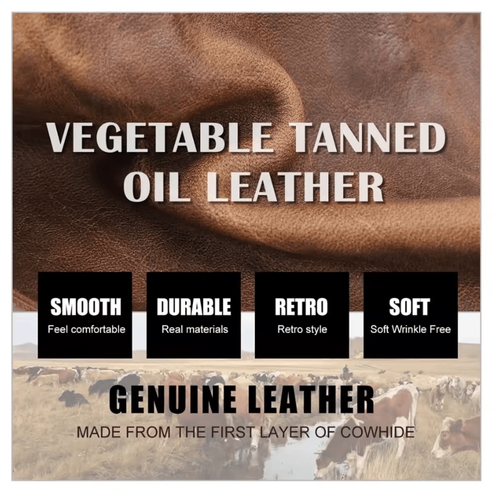 Genuine Crazy Horse Leather Mens Trifold Wallet With Zip Coin Pocket Vintage Cowhide Purse 4