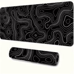 large extended gaming mouse pad with stitched edges and non-slip rubber base for desk