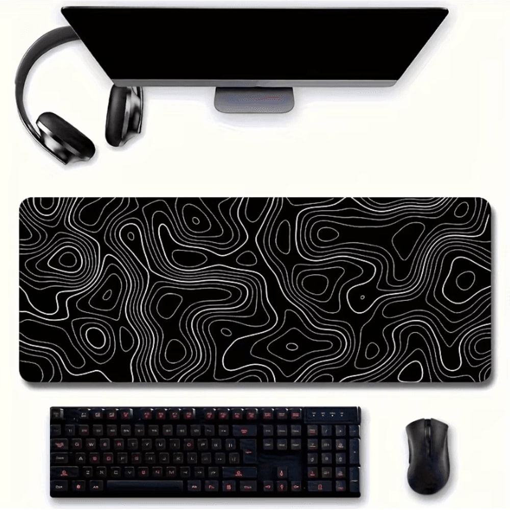 Large Extended Gaming Mouse Pad With Stitched Edges And NonSlip Rubber Base For Desk 1