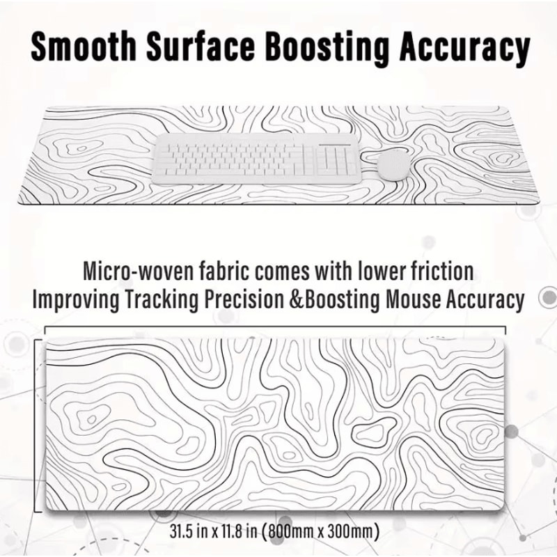 Extended Desk Mouse Pad With Stitched Edges And Non Slip Rubber Base For Desk And Gaming 1