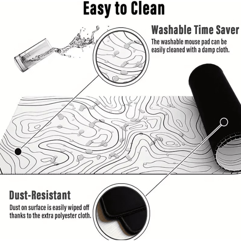 Extended Desk Mouse Pad With Stitched Edges And Non Slip Rubber Base For Desk And Gaming 2