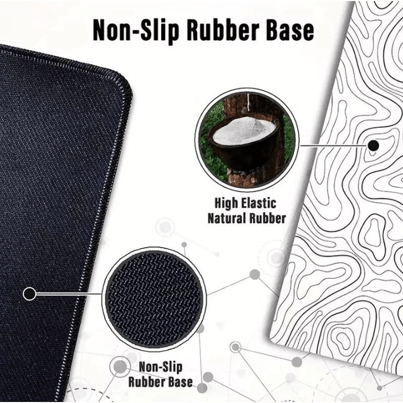 Extended Desk Mouse Pad With Stitched Edges And Non Slip Rubber Base For Desk And Gaming 3