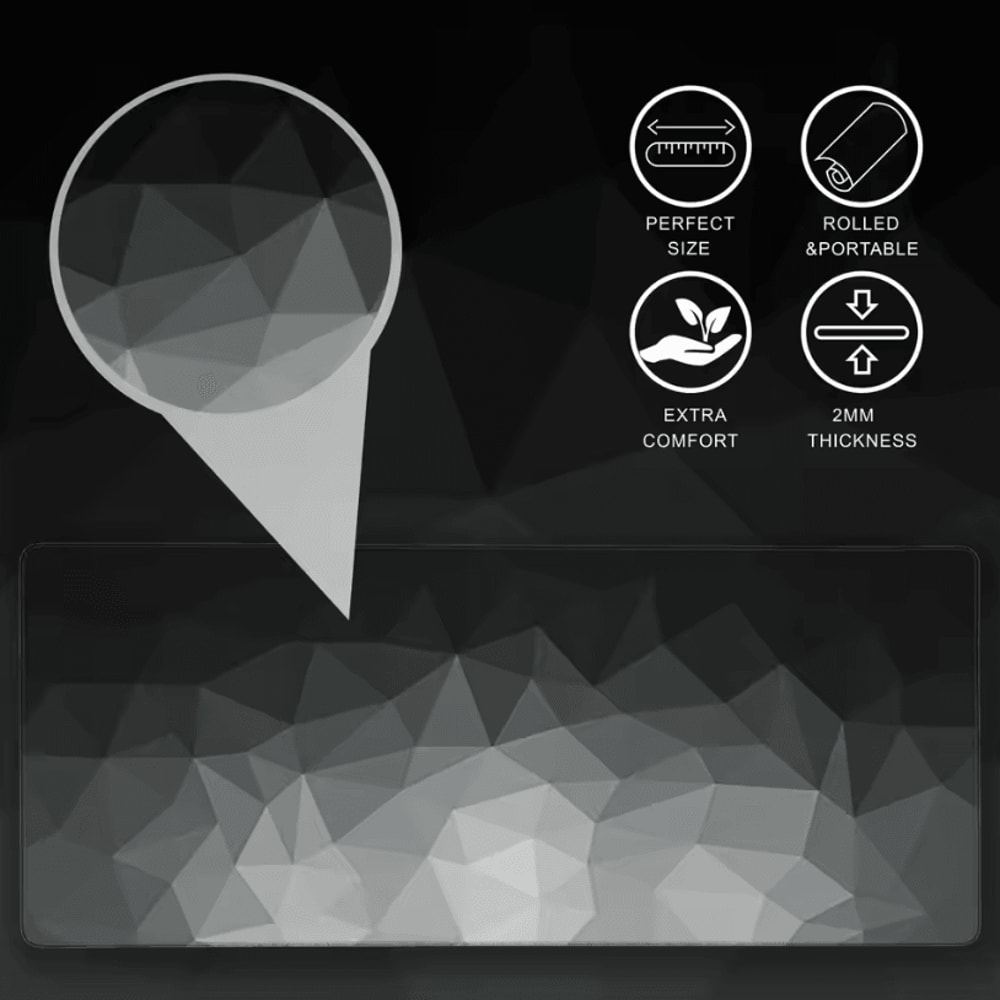 Thick Extended Mouse Pad For Desk With Stitched Edges And NonSlip Rubber Base 1