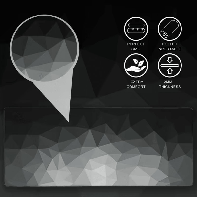 Thick Extended Mouse Pad For Desk With Stitched Edges And NonSlip Rubber Base 1