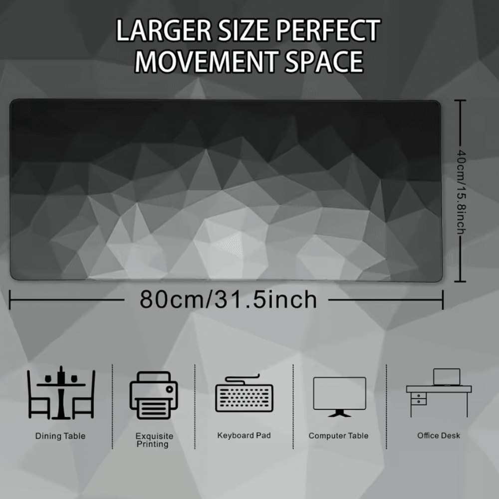 Thick Extended Mouse Pad For Desk With Stitched Edges And NonSlip Rubber Base 2
