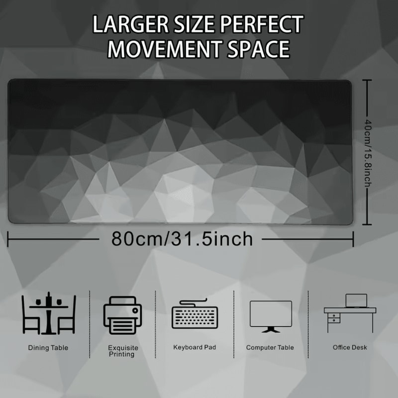 Thick Extended Mouse Pad For Desk With Stitched Edges And NonSlip Rubber Base 2
