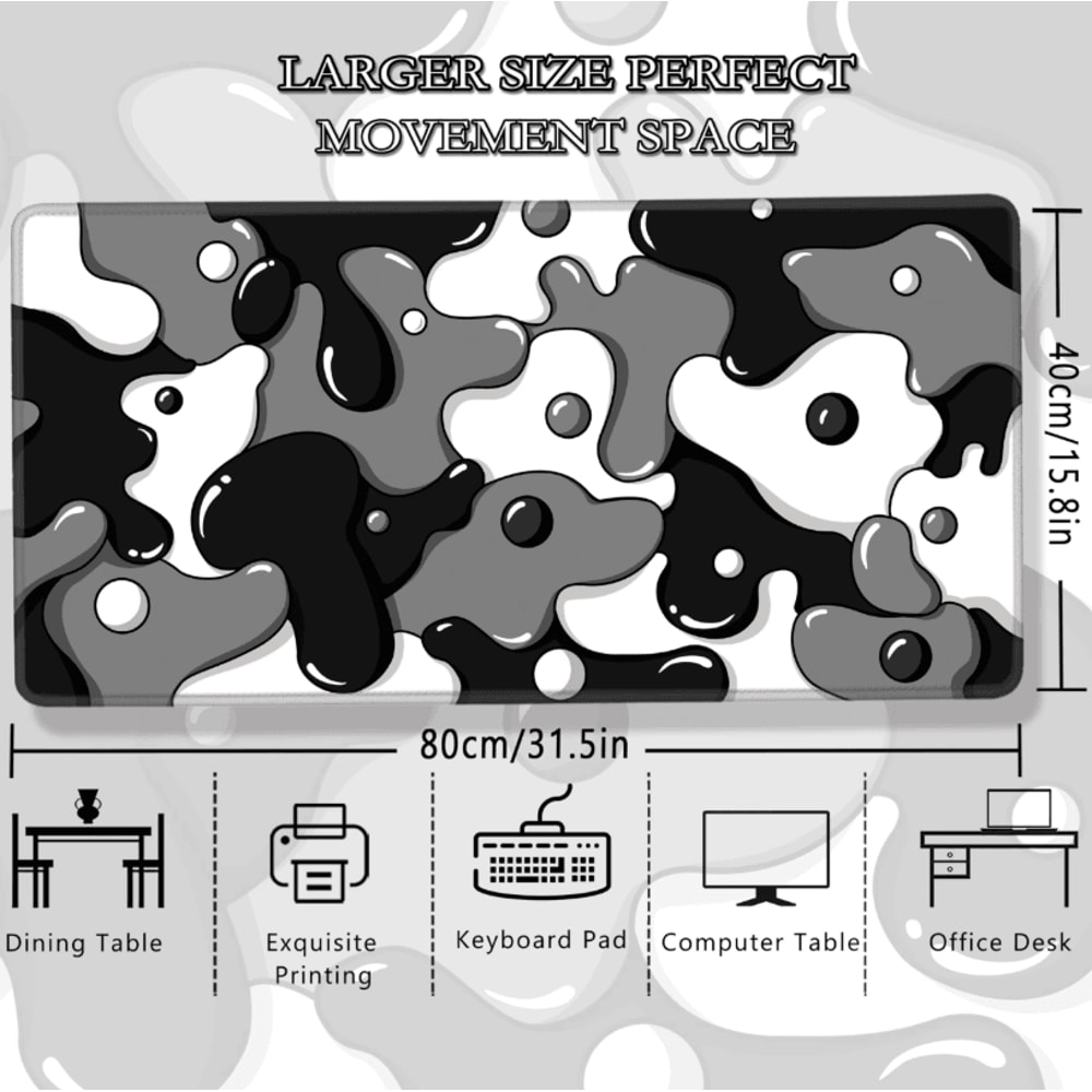 Large Extended Mouse Pad With Stitched Edges And NonSlip Rubber Base For Desk 2