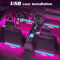 LED Car Music Light Strip Smart Bluetooth RGB USB Interior Atmosphere Lighting For Vehicle 3
