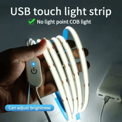 led cob light strip with touch dimmer usb flexible diode tape for indoor backlight and wall decor