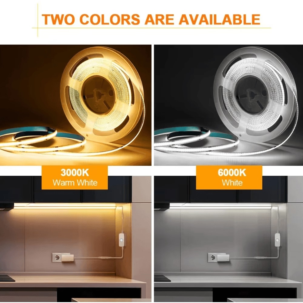 LED COB Light Strip With Touch Dimmer USB Flexible Diode Tape For Indoor Backlight And Wall Decor 5