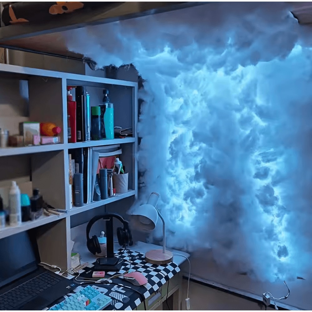 32ft LED Cloud Light With 3D Lightning Effect Bluetooth Voice Control USB Dimmable Mood Decorative 1