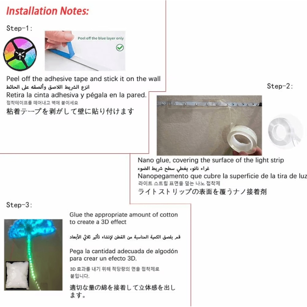 32ft LED Cloud Light With 3D Lightning Effect Bluetooth Voice Control USB Dimmable Mood Decorative 4