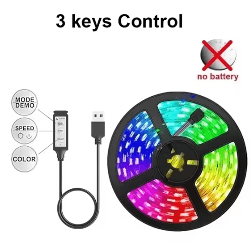 1Meter USB LED Strip Lights 5V 5050 RGB Room Lighting Tape For Gamer And Decorative Ambient Lightin 5