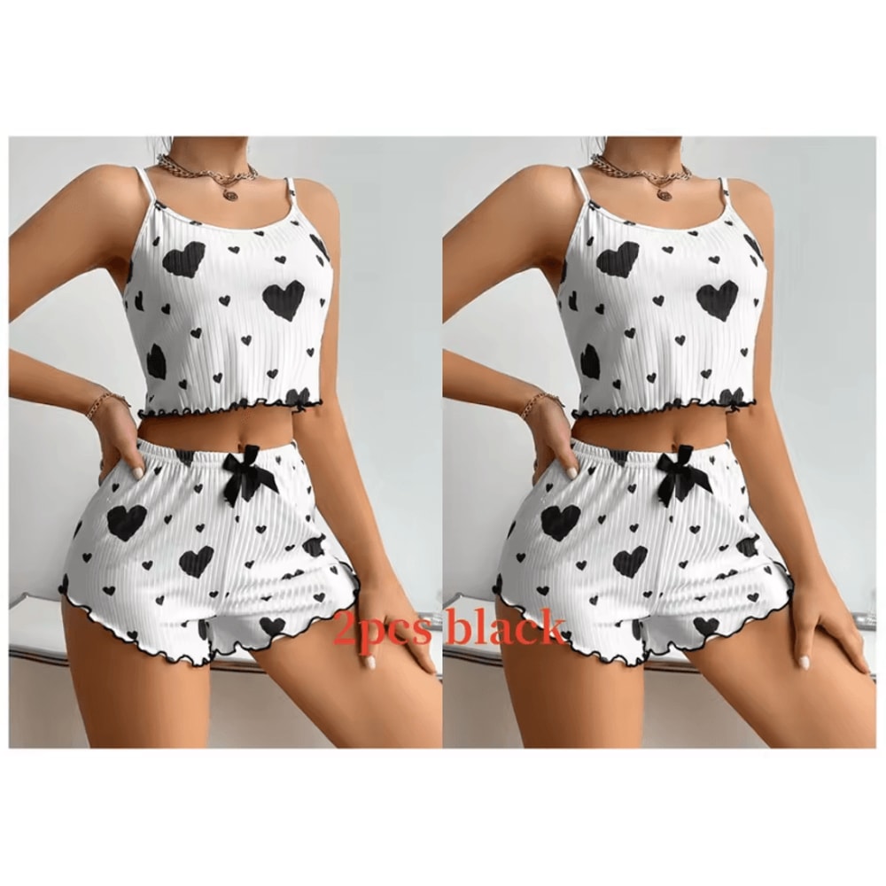 Breathable Womens Pajamas Shorts And Tank Top Set For Sleep And Loungewear 9