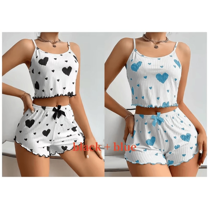 Breathable Womens Pajamas Shorts And Tank Top Set For Sleep And Loungewear 13