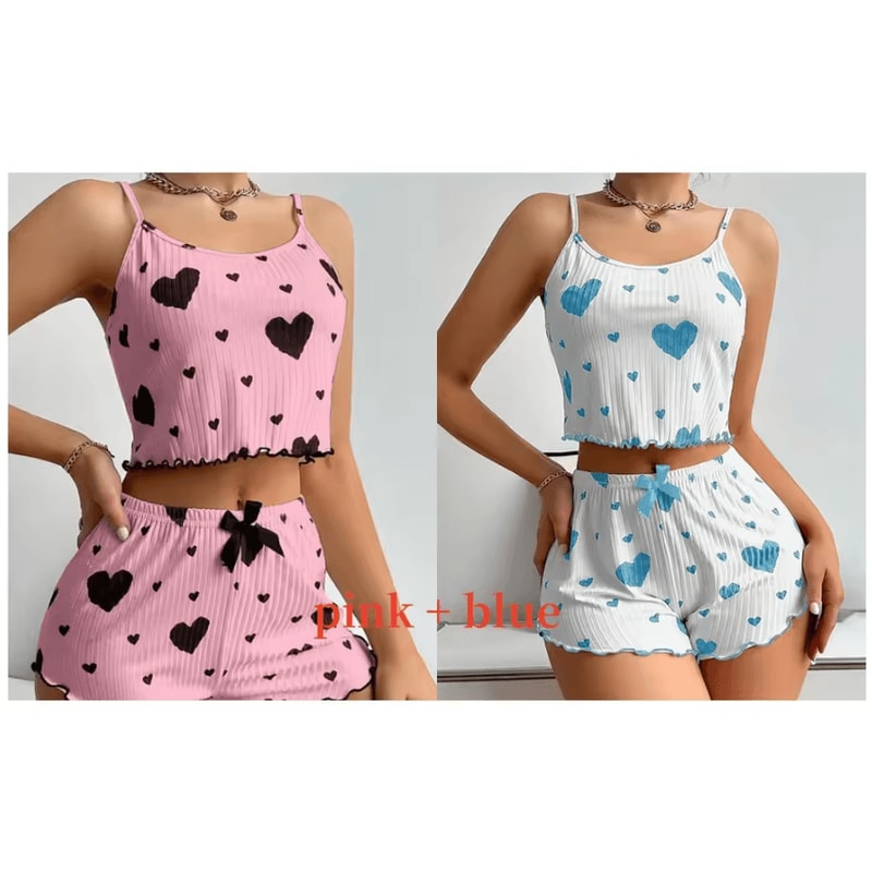 Breathable Womens Pajamas Shorts And Tank Top Set For Sleep And Loungewear 16