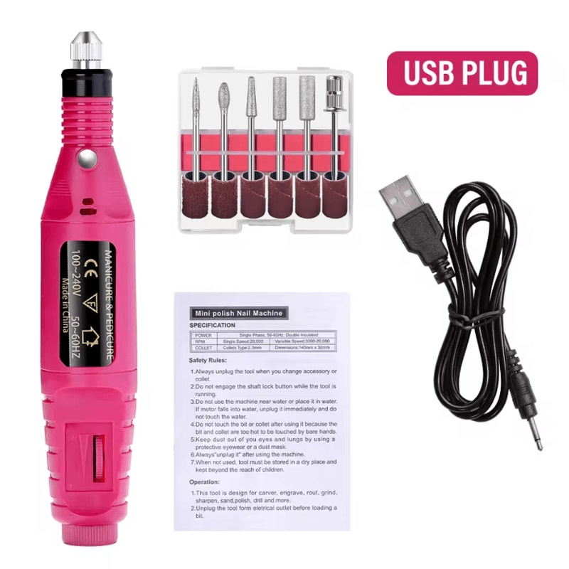 Electric Nail Drill Machine Kit For Professional Manicure And Pedicure Grinding Tool 14