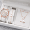 Fashion Womens Quartz Watch Set With Leather Bands And Heart Rhinestone Accent 56 PCS 2