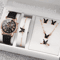 Fashion Womens Quartz Watch Set With Leather Bands And Heart Rhinestone Accent 56 PCS 3