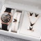 Fashion Womens Quartz Watch Set With Leather Bands And Heart Rhinestone Accent 56 PCS 3