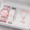Fashion Womens Quartz Watch Set With Leather Bands And Heart Rhinestone Accent 56 PCS 4