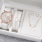 Fashion Womens Quartz Watch Set With Leather Bands And Heart Rhinestone Accent 56 PCS 5