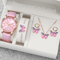 Fashion Womens Quartz Watch Set With Leather Bands And Heart Rhinestone Accent 56 PCS 9