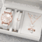 Fashion Womens Quartz Watch Set With Leather Bands And Heart Rhinestone Accent 56 PCS 8