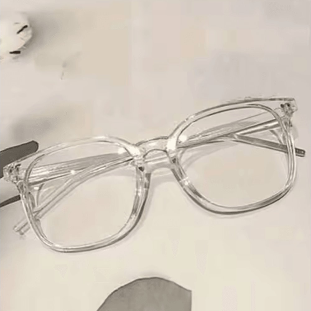 Fashion Glasses Set SquareFrame Eyewear In Clear Black Trendy Campus Style 5