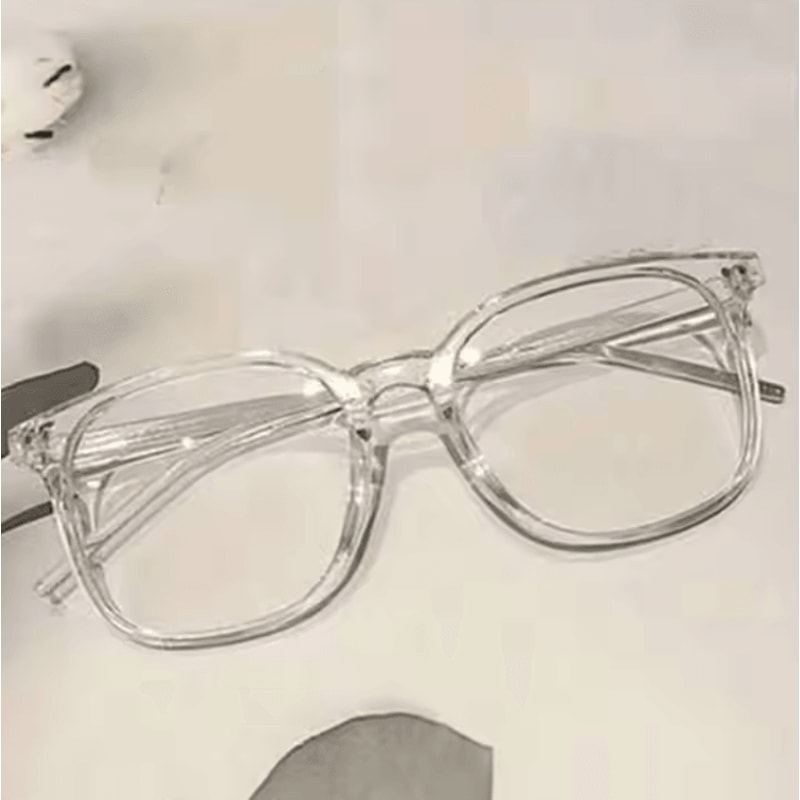 Fashion Glasses Set SquareFrame Eyewear In Clear Black Trendy Campus Style 5