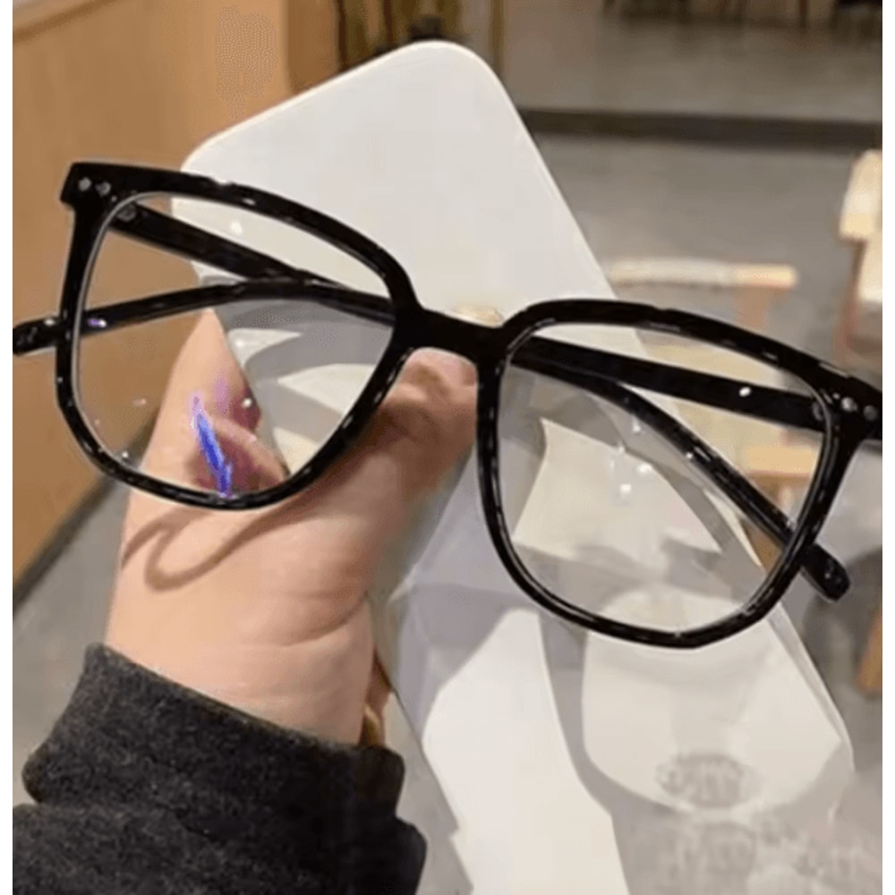 Fashion Glasses Set SquareFrame Eyewear In Clear Black Trendy Campus Style 6